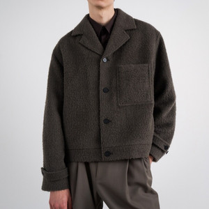 S 인사일런스 알파카 부클 스프레드 칼라 자켓