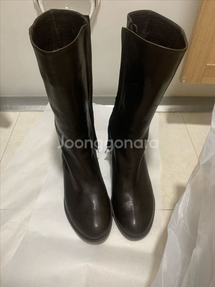 성윤주 수제화 소가죽 미들부츠 브라운 245--0