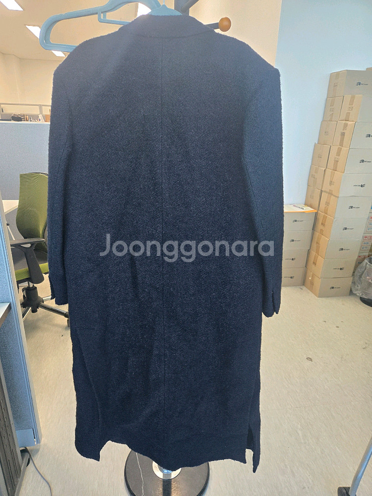 산드로 여성 울 부클레 알파카 더블블레스트 롱코트--3