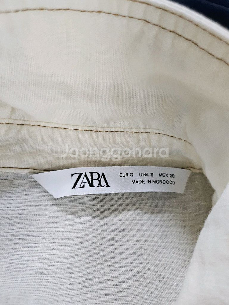 자라 마 린넨 아이보리 반팔셔츠 M--3