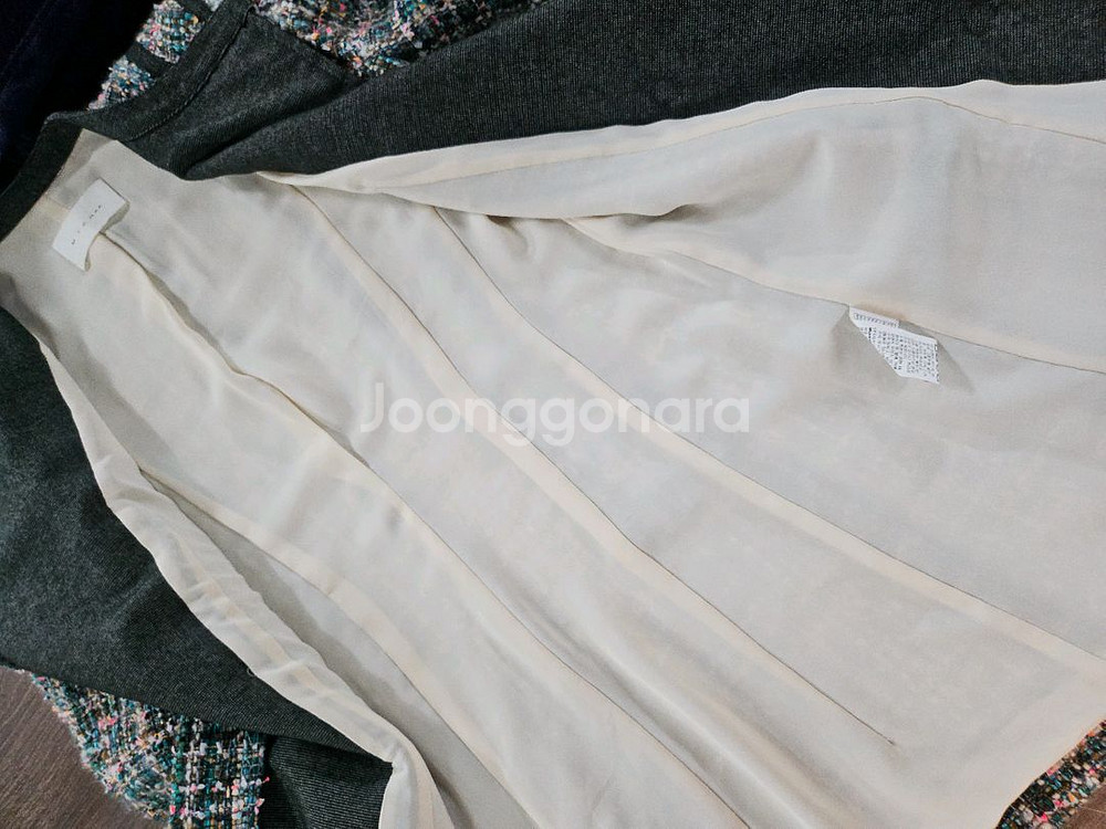 미샤 트위드 롱 자켓 코트 스타일 85--5