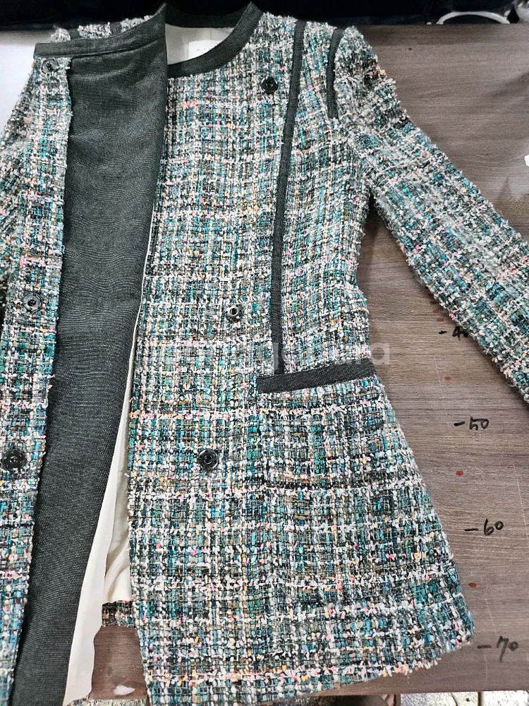 미샤 트위드 롱 자켓 코트 스타일 85--8