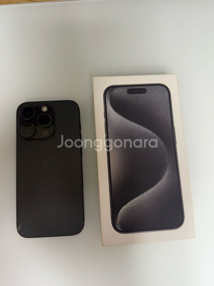 아이폰 15 pro 256gb 블랙티타늄 애플캐어플러스--1