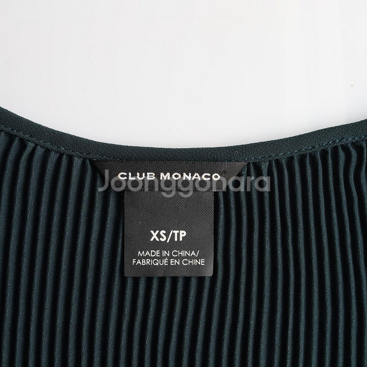 [XS]클럽모나코 딥그린 플리츠 긴팔 블라우스--4