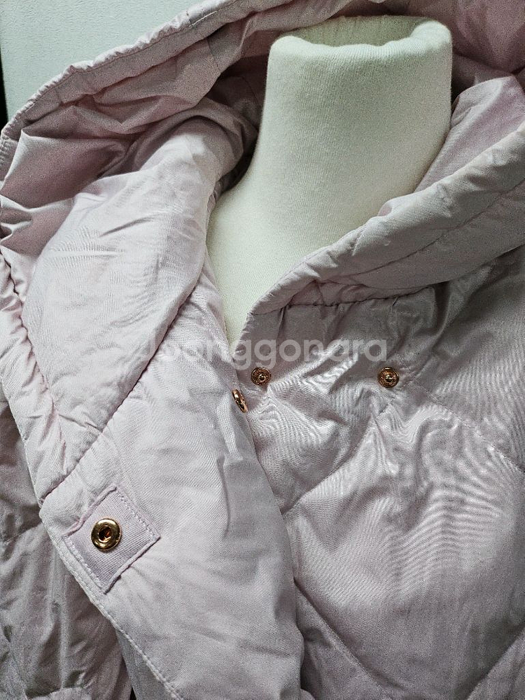 Lapiaf 핑크 다이아 퀼팅 후드 다운 패딩 55--1