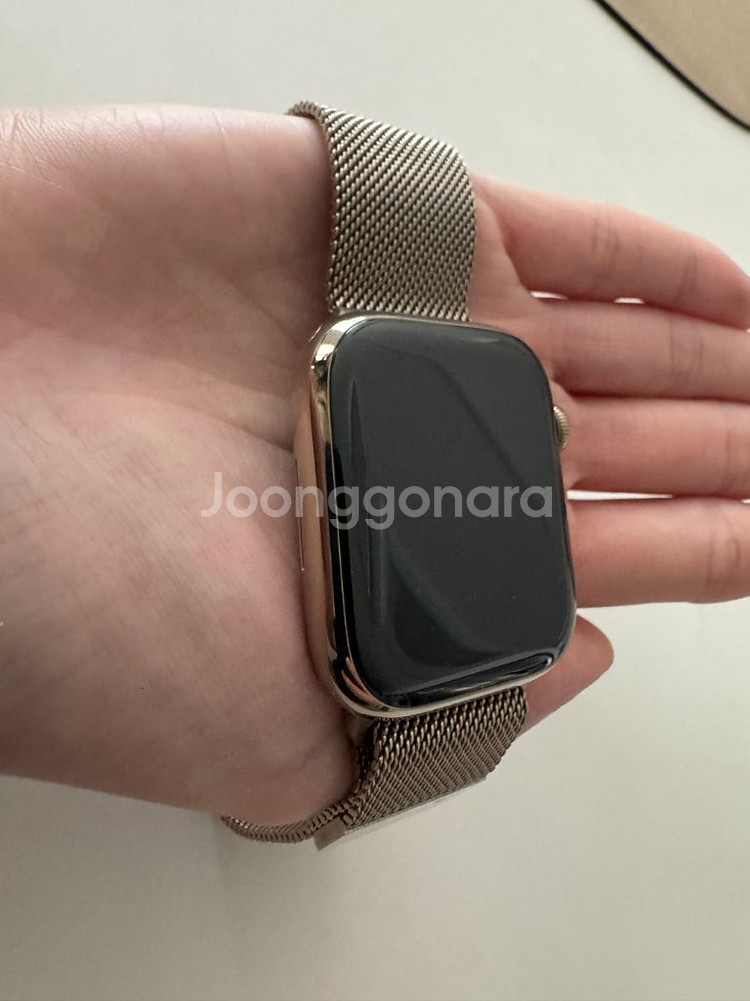 애플워치7 45mm 스테인리스 골드--1