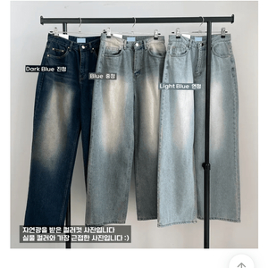 핏시 와이드 데님 진청 S 사이즈