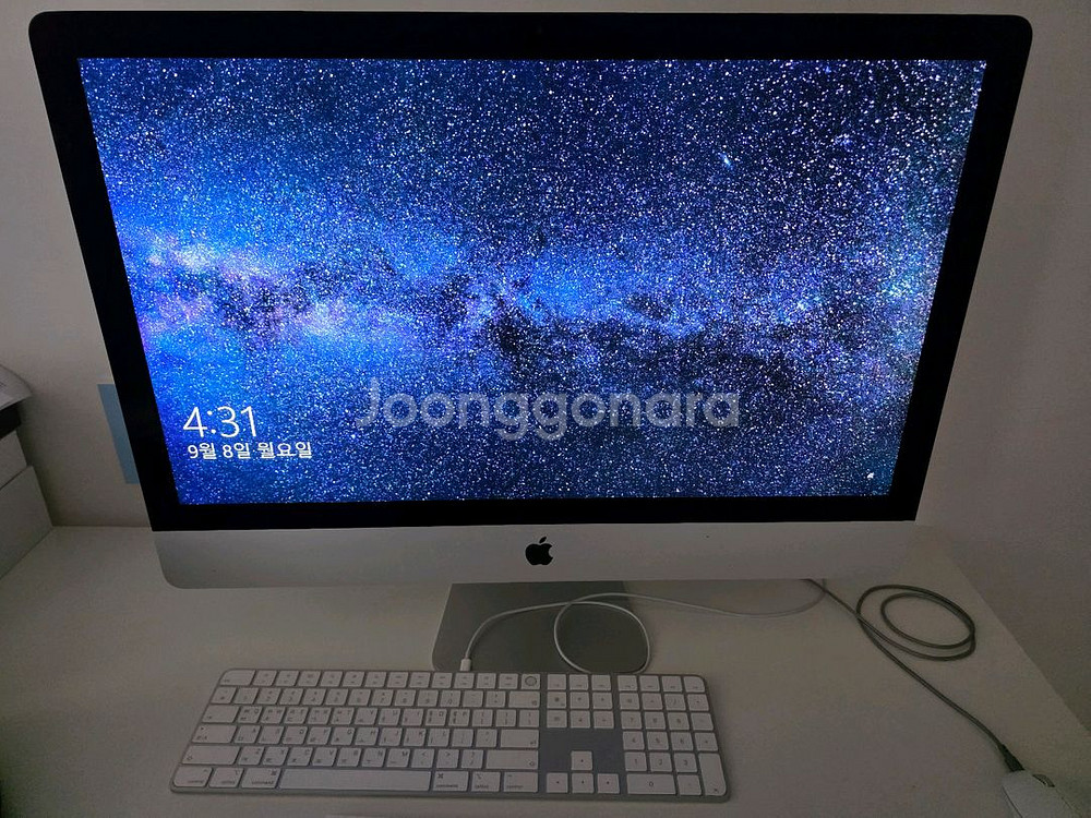 아이맥 27인치 5K 부트캠프(윈도우10pro) i9--0