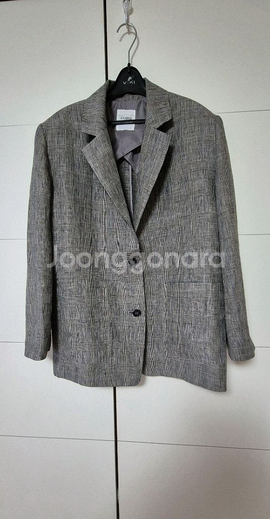 TOMBOY 마100%체크 자켓 톰보이자켓66-77--2