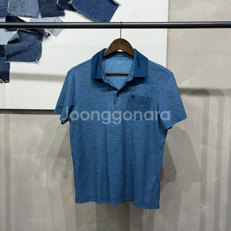 (100) 코오롱스포츠 등산 아웃도어 자수 반팔 카라티--0