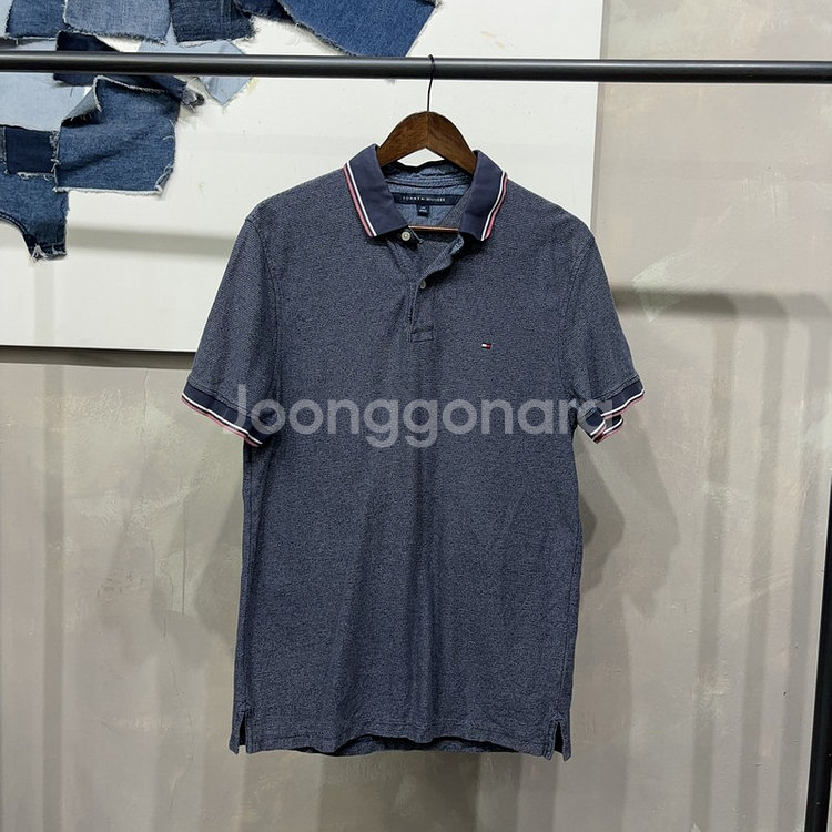 (100) 타미힐피거 캐주얼 클래식 자수 반팔 카라티--0