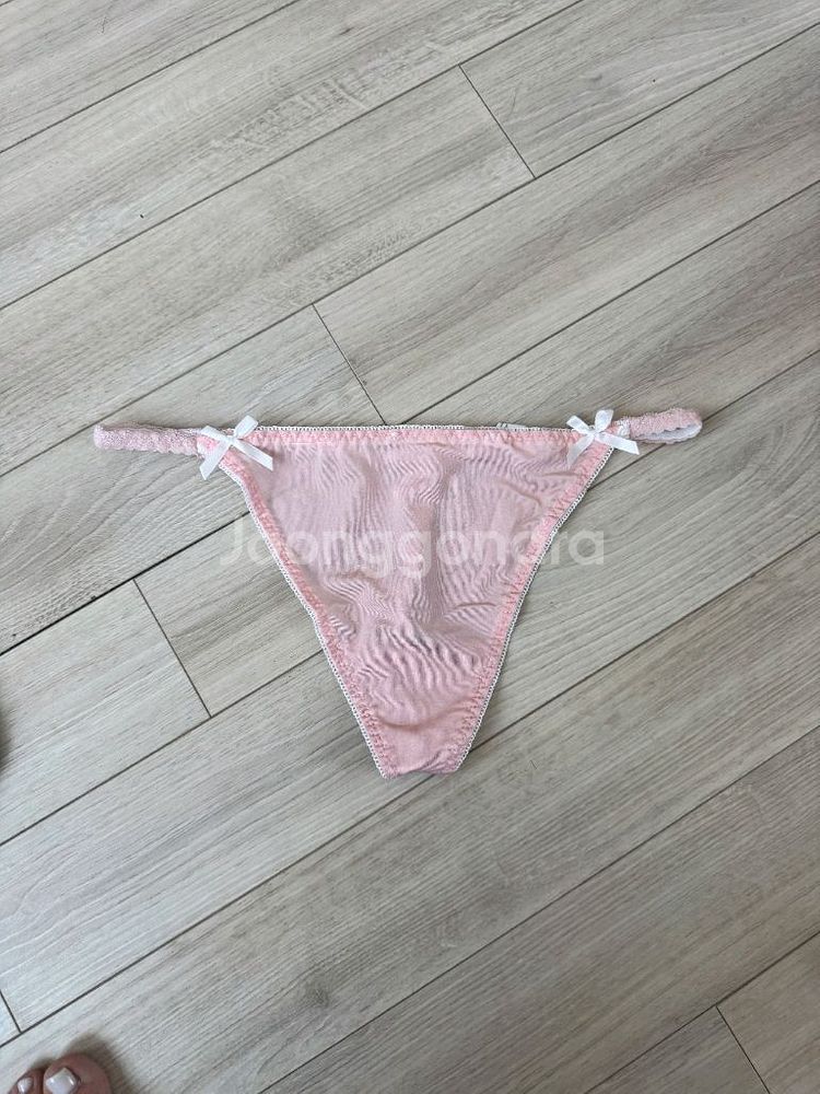여성 팬티 분홍 리본 티팬티--0