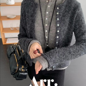 Arr 아르 배색 레이어드 가디건