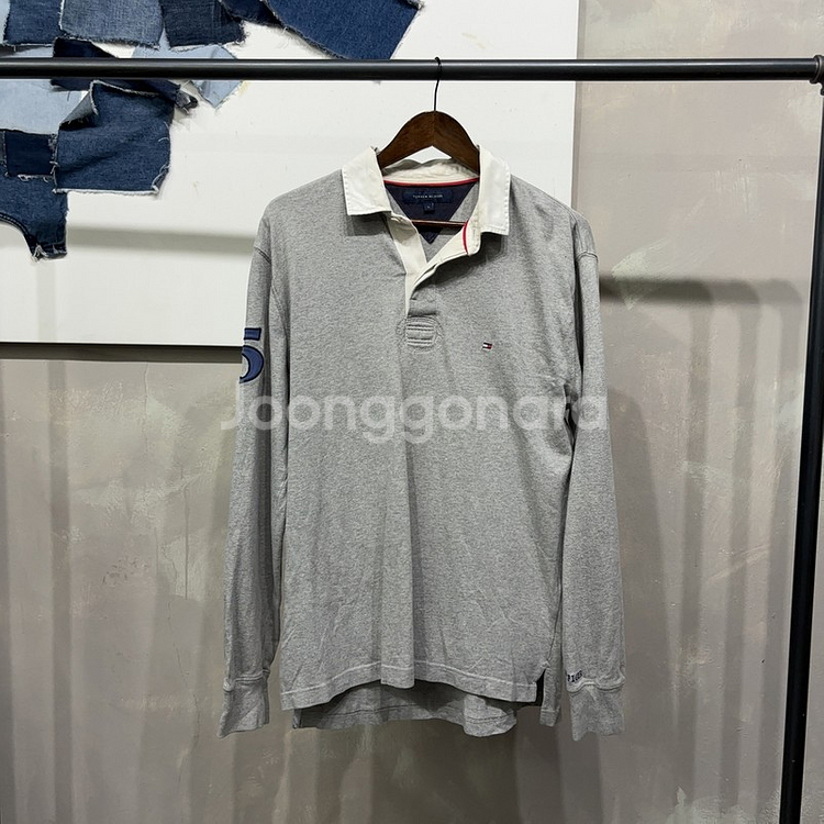 (105) 타미힐피거 캐주얼 자수 긴팔 카라티--0