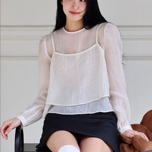 올리브데올리브 레이어드 뷔스티에 세트 시스루 블라우스