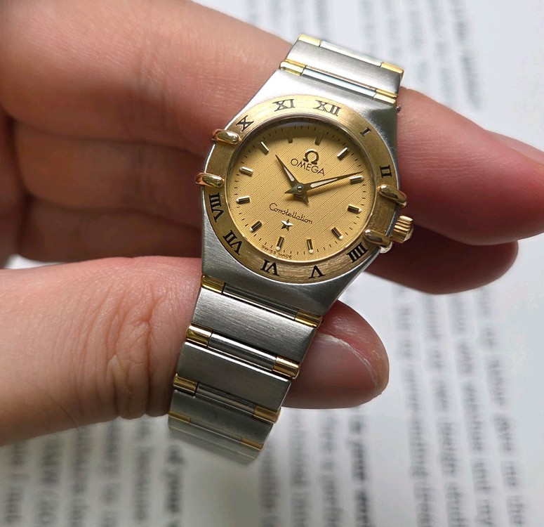 오메가 컨스틸레이션 오리지널 골드판 별로고 18K콤비 이미지