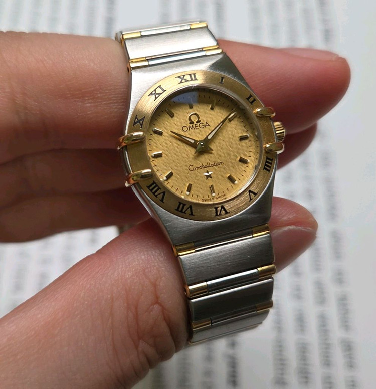 오메가 컨스틸레이션 오리지널 골드판 별로고 18K콤비 이미지