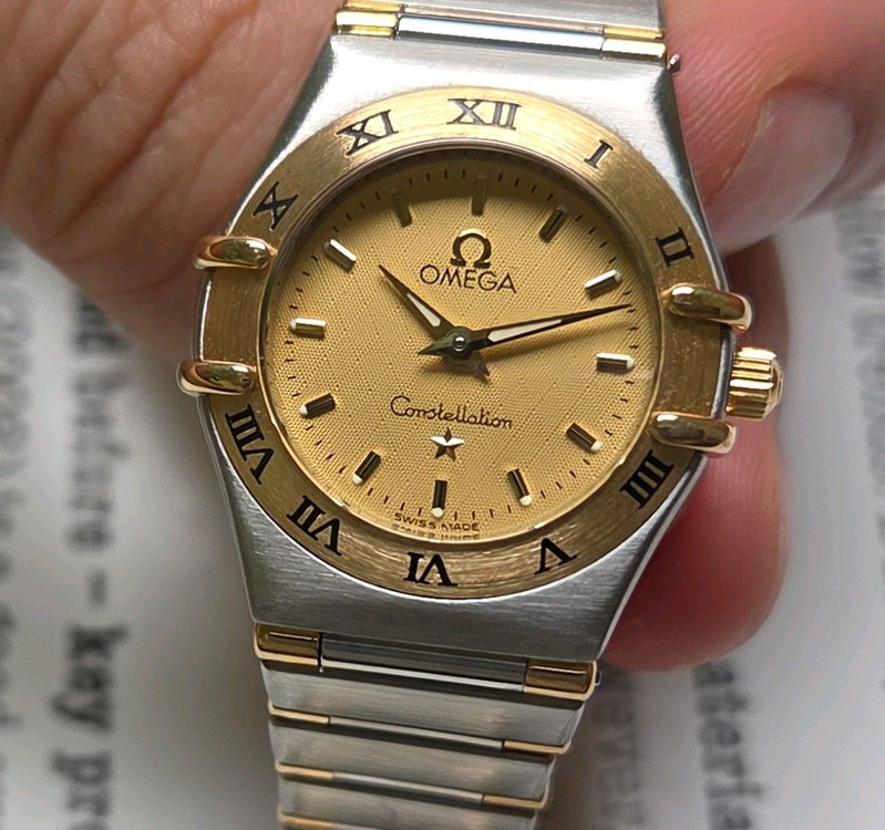 오메가 컨스틸레이션 오리지널 골드판 별로고 18K콤비 이미지