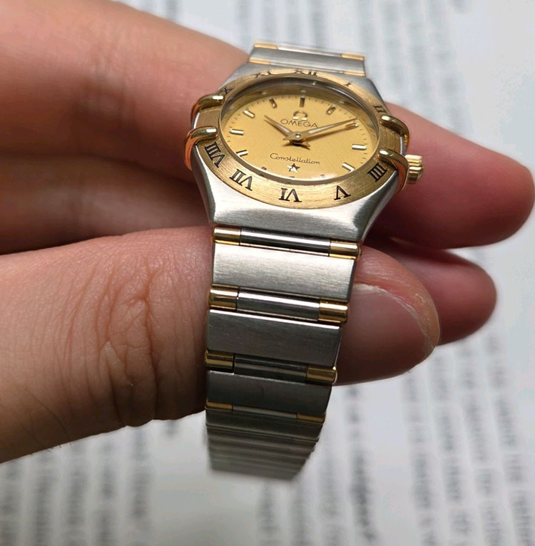 오메가 컨스틸레이션 오리지널 골드판 별로고 18K콤비 이미지
