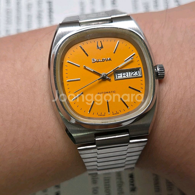 빈티지 부로바 테레비 데이데이트 오토매틱 진노랭이 뻐뻐--9