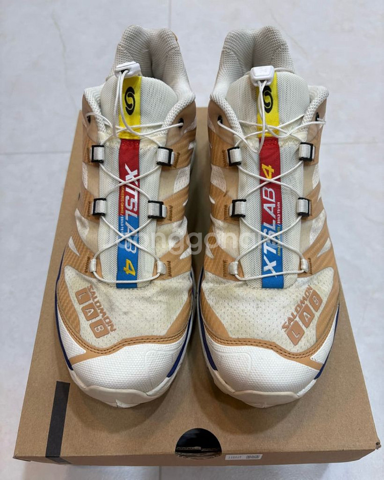 살로몬 XT-4 OG 타피 바닐라 아이스 블루 프린트--1