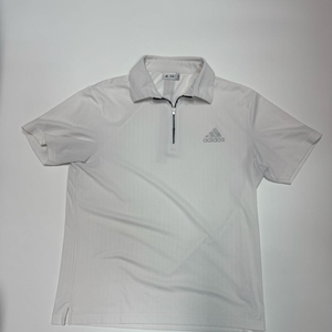 아디다스 화이트 골프 반집업 반팔 카라 티셔츠 L
