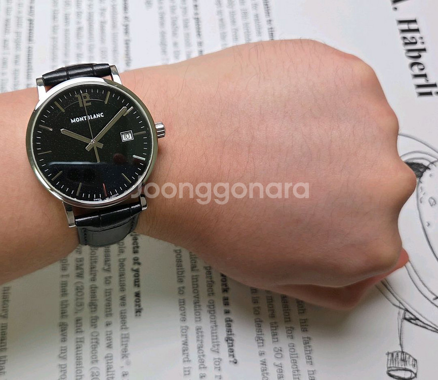 빈티지 몽블랑 스타 클래시크 서밋 블랙다이얼 쿼츠 드레--8