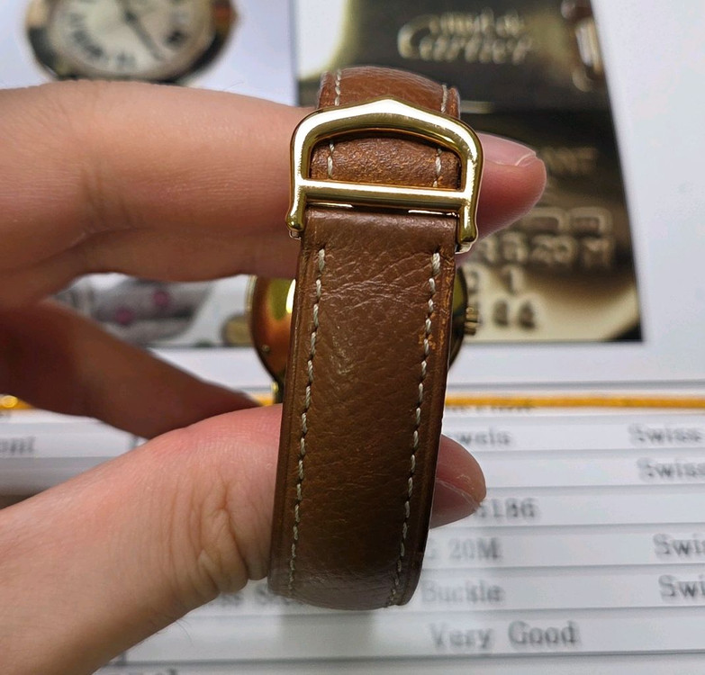 레어] 빈티지 까르띠에 머스트드 원형 요구르트판 블루핸--6