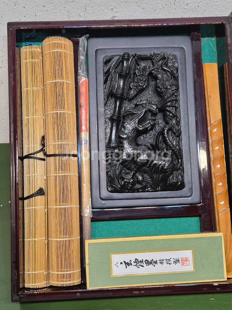 필묵함.붓글씨 샛트.호랑이벼루.미사용--3