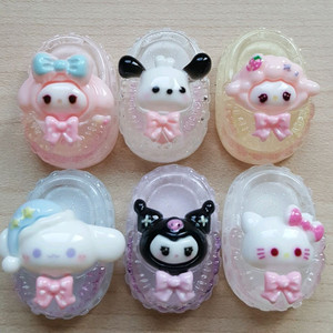 산리오 슬리퍼 지비츠 마그넷 키링 파츠(야광)