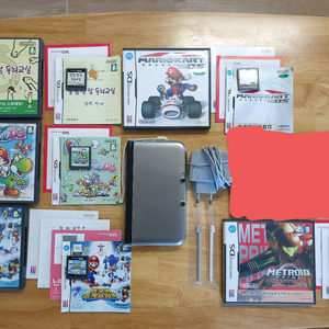 닌텐도3DS xl 실버+DS칩 5종