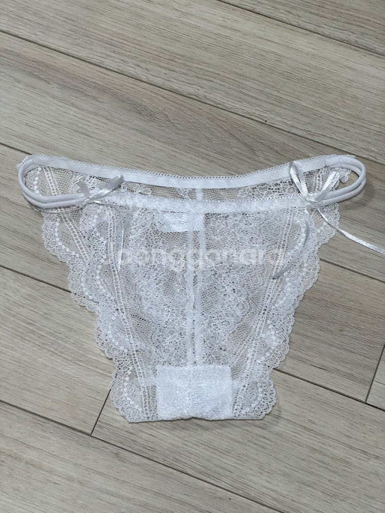 여성 팬티 흰색 레이스 끈팬티--0