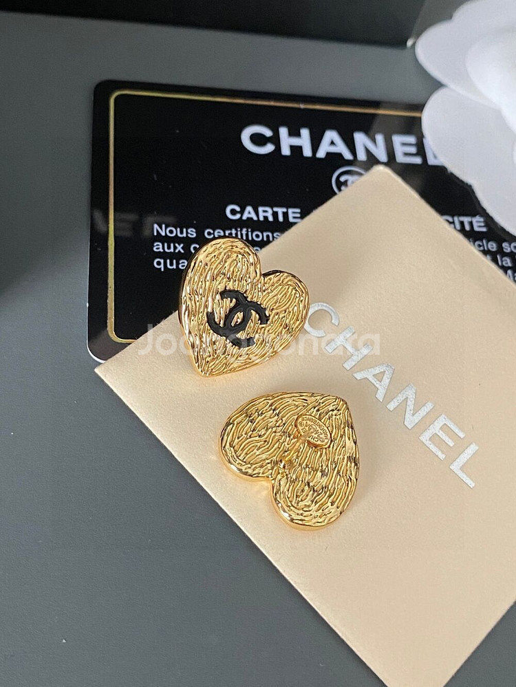 Chanel 업사이클링 펜던트 피어싱 귀걸이--7
