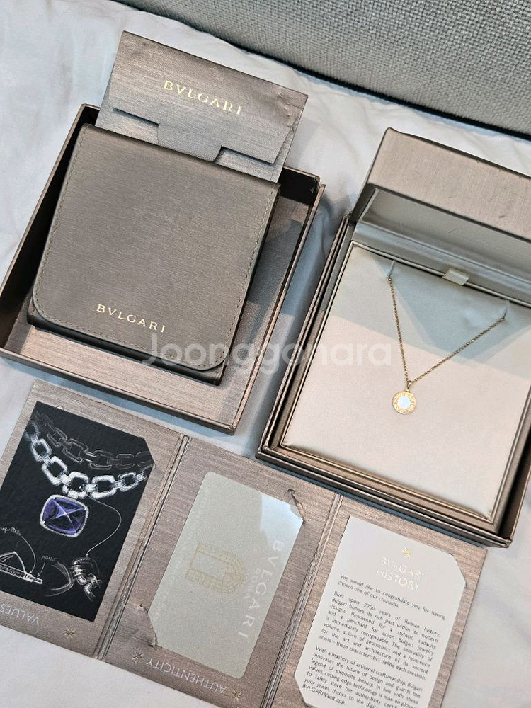 불가리 마더오브펄 로즈골드 목걸이--0