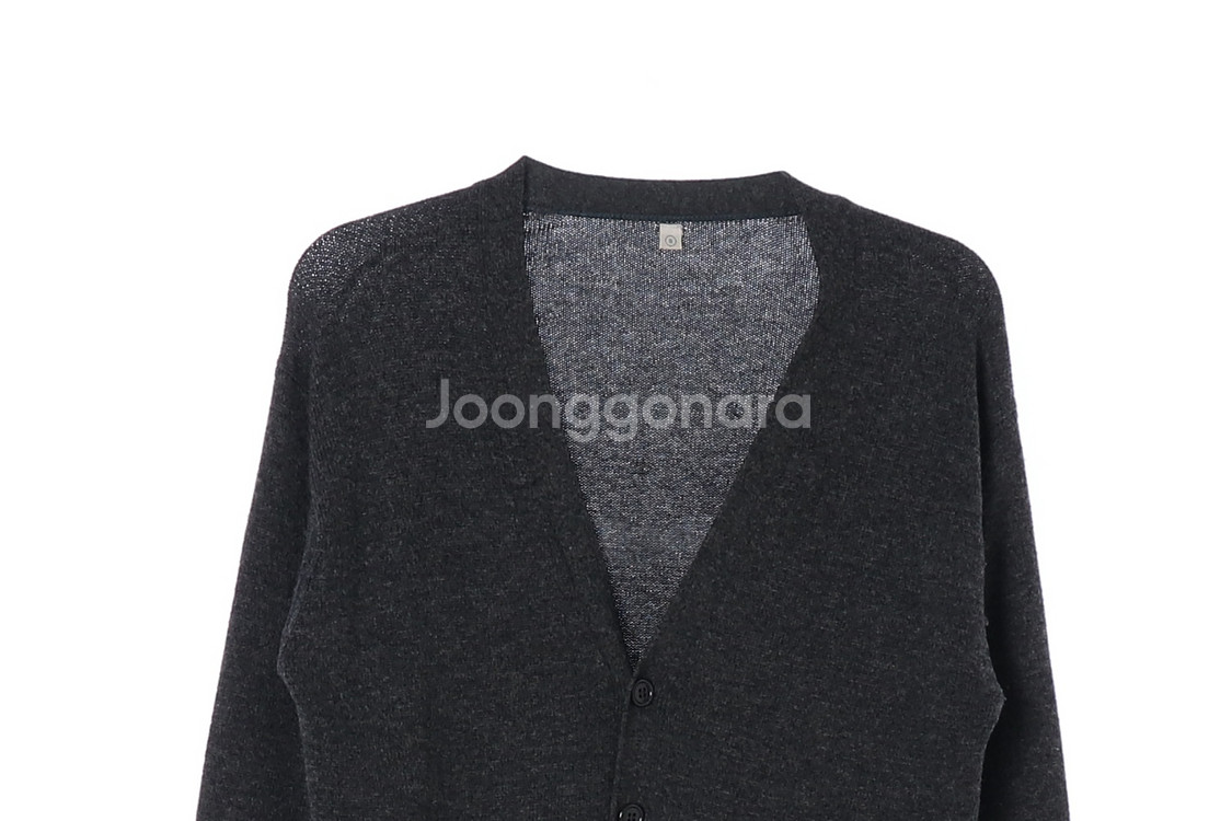 [S]유니클로 울100% 차콜 브이넥 니트 가디건--1