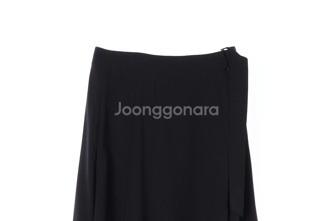 [S]쉬즈미스 블랙 사이드 벨트 롱 플레어스커트 치마--1