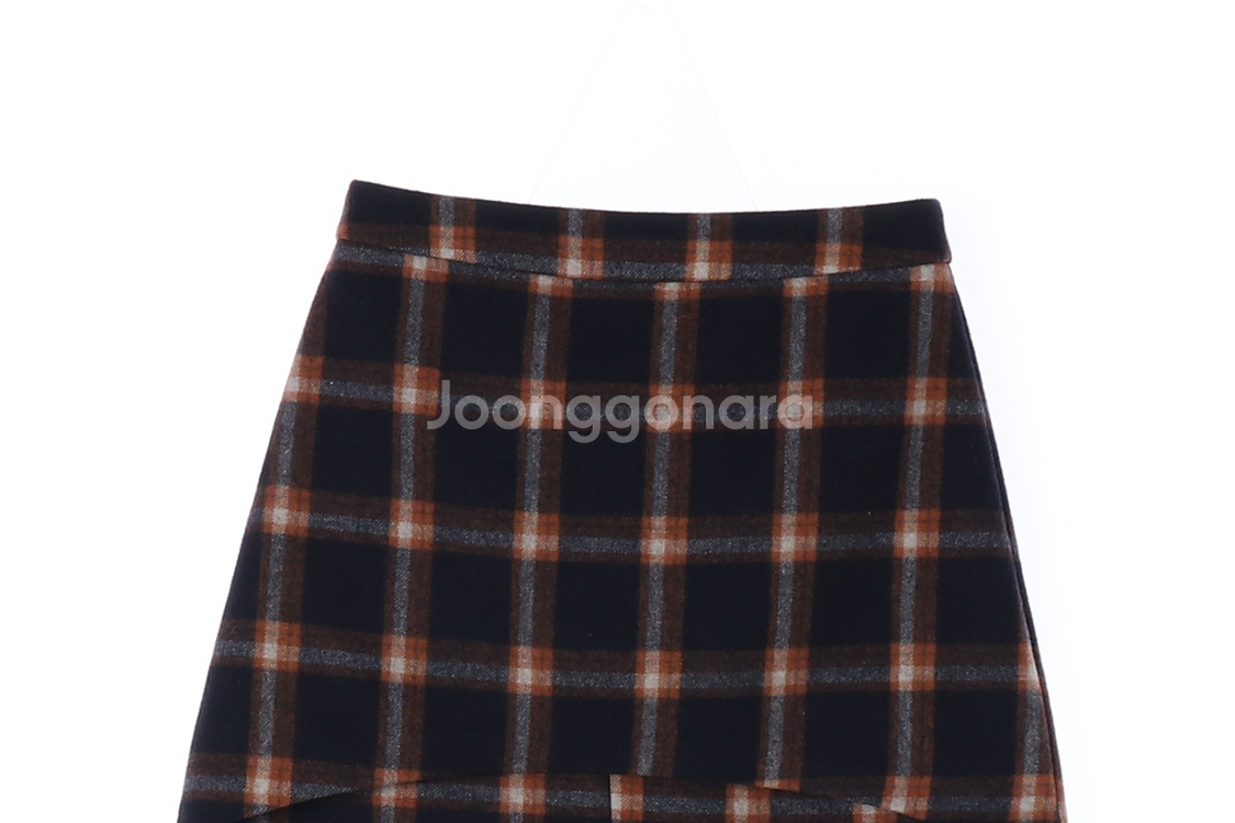 [M]마가린핑거스 네이비 카멜 체크 겨울 미니 스커트--1