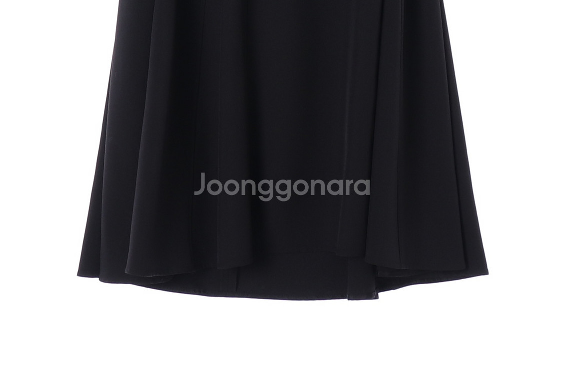 [S]쉬즈미스 블랙 사이드 벨트 롱 플레어스커트 치마--3