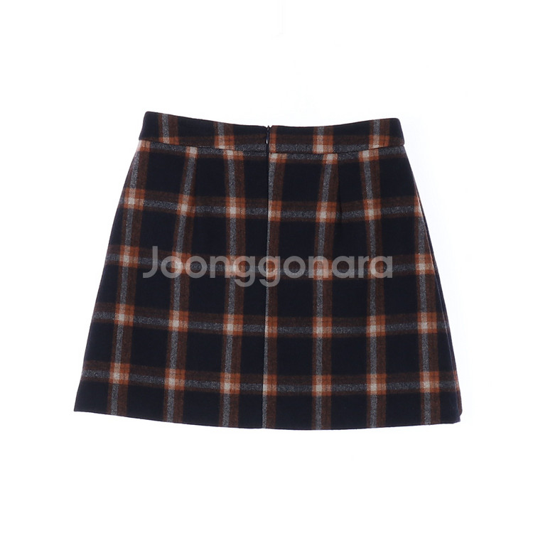 [M]마가린핑거스 네이비 카멜 체크 겨울 미니 스커트--3