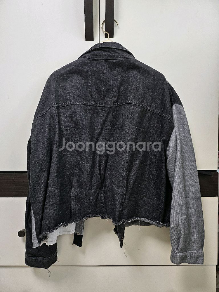 데님 흑청 반반 자켓--1