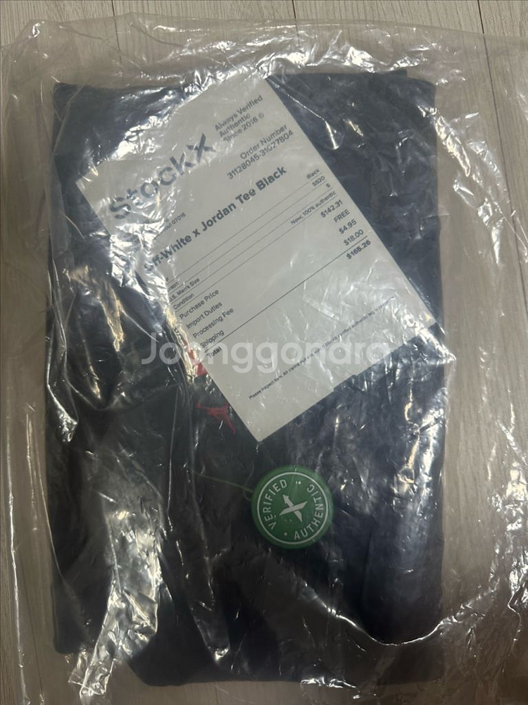 조던 x 오프화이트 티셔츠 블랙 US S 사이즈--2