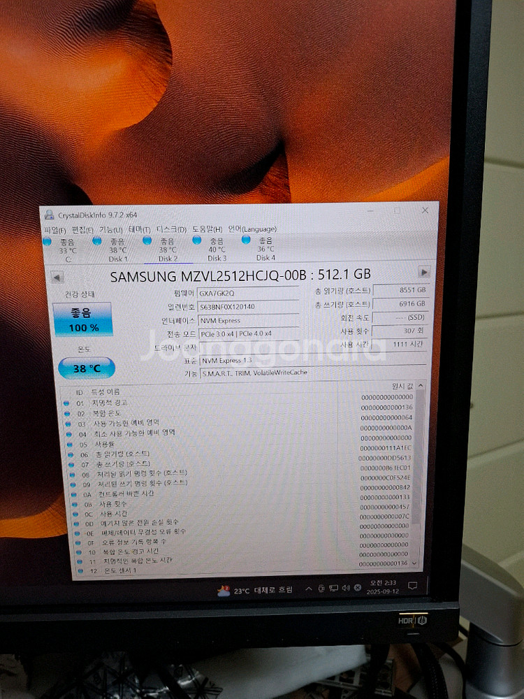 삼성 PM9A1 M.2 NVME SSD 512GB--3