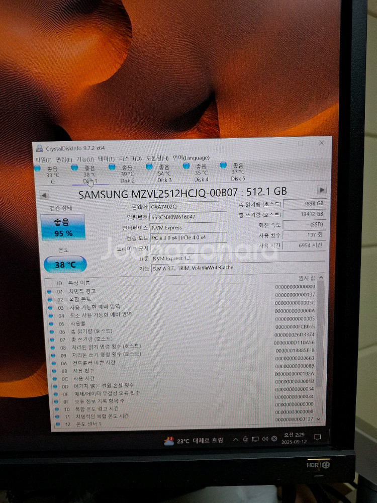 삼성 PM9A1 M.2 NVME SSD 512GB--9