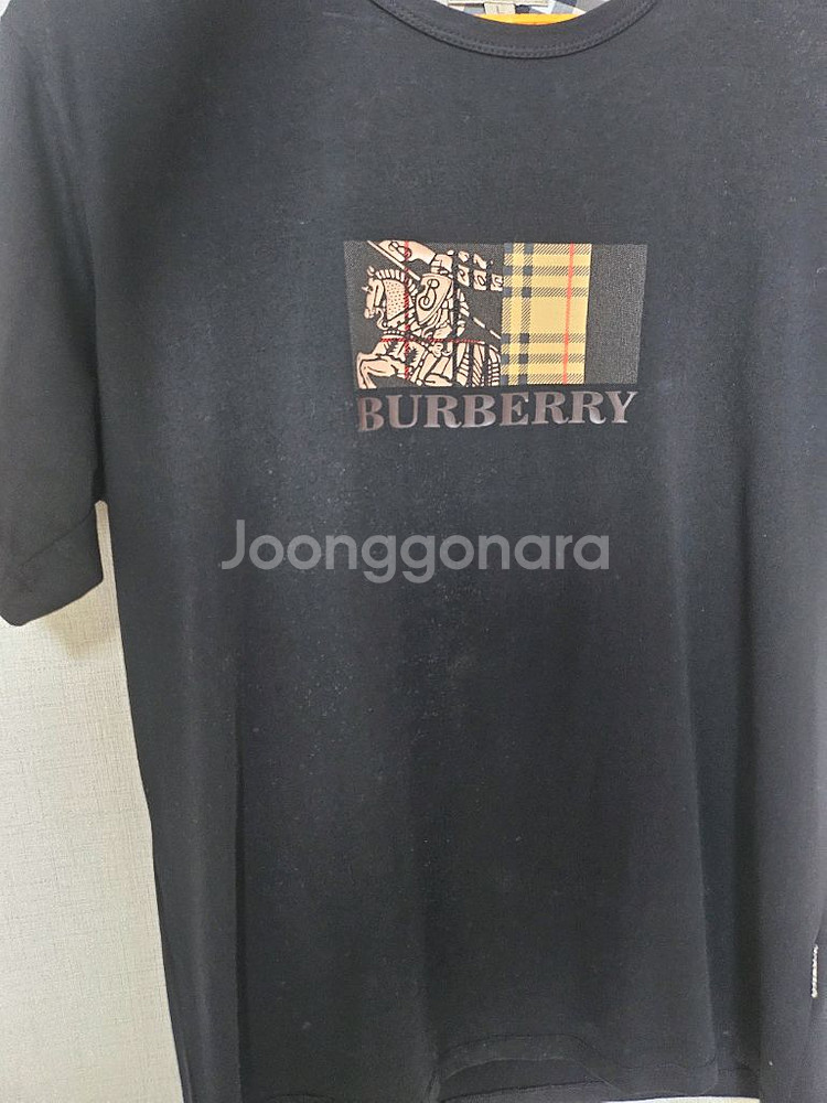 버버리 기사 박스로고 반팔 티셔츠--0