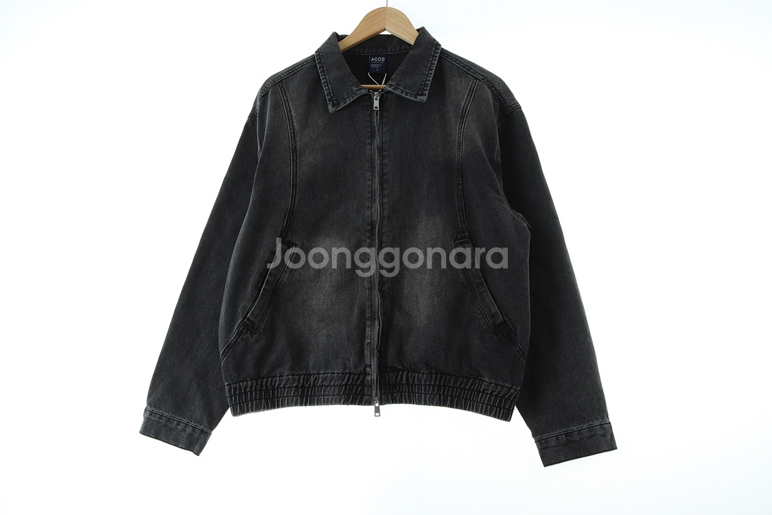 (L-XL) 브랜드빈티지 집업 바람막이 점퍼자켓 흑청--1