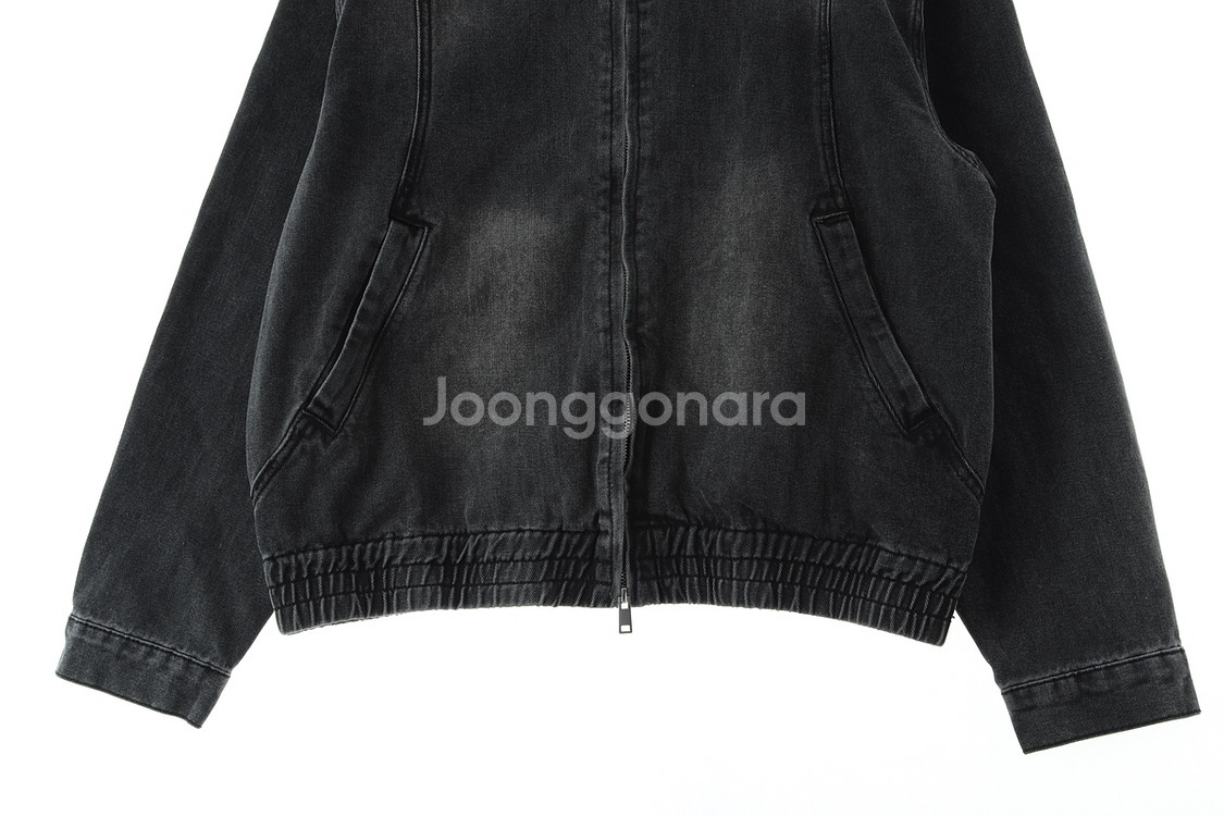 (L-XL) 브랜드빈티지 집업 바람막이 점퍼자켓 흑청--3