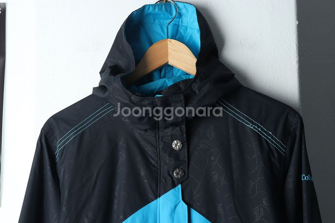 W(S) 컬럼비아 집업 바람막이 점퍼자켓 연블루--2