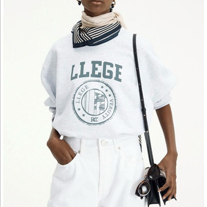 렉토 크롭 맨투맨 LLEGE LOGO SWEATSHIR