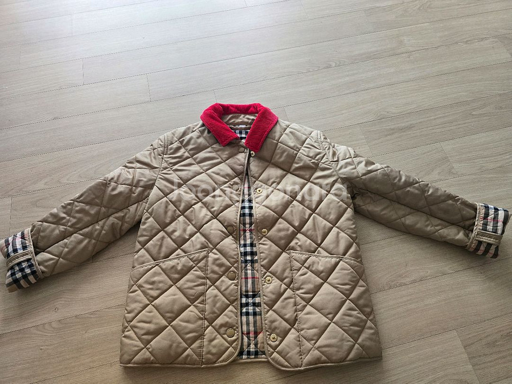 버버리키즈 빈티지 체크 퀄팅 자켓 아카이브베이지 10y--1