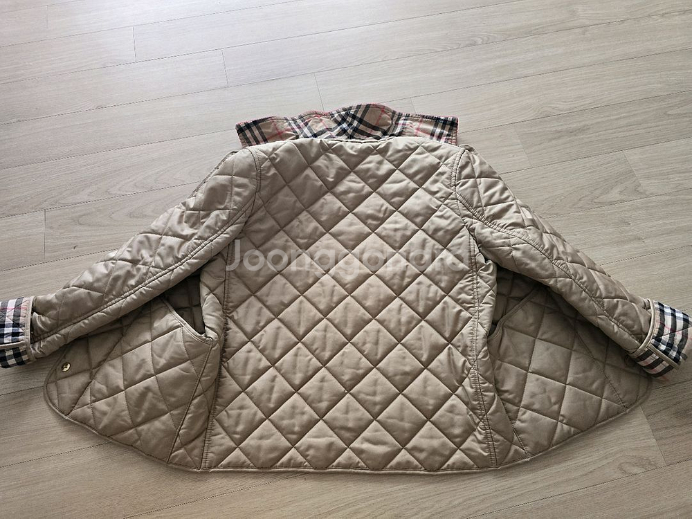 버버리키즈 빈티지 체크 퀄팅 자켓 아카이브베이지 10y--7
